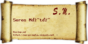Seres Máté névjegykártya