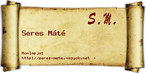 Seres Máté névjegykártya